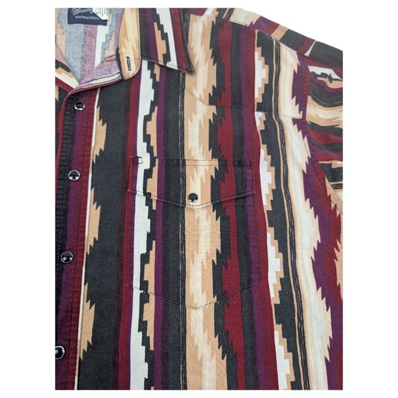 Vtg Wrangler Long Sleeve Shirt Sz‎ XL Snap Aztec Rodeo Cowboy Western Southwest - Picture 4 of 12